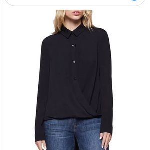 NWOT - BCBGeneration hi-lo metallic-striped shirt